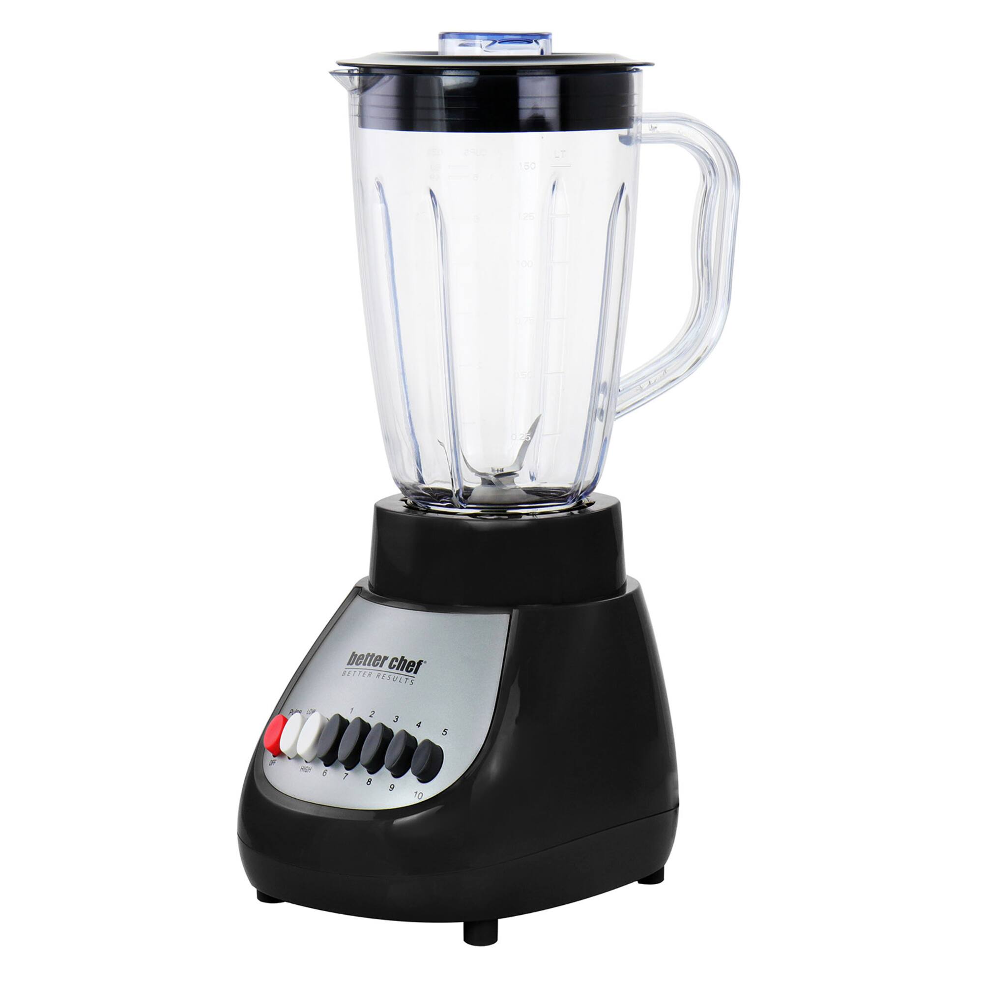 Better Chef Black 50oz. 10-Speed 350-Watt Plastic Jar Blender
